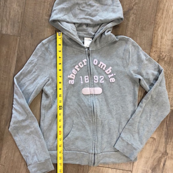 ABERCROMBIE KIDS Brushed Fleece Zip-Up Logo Hoodie Sweatshirt - Picture 6 of 8